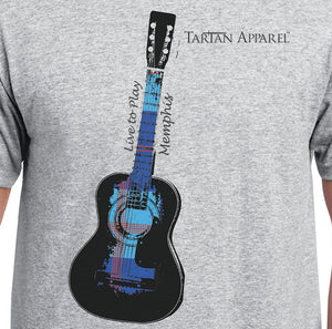 Tartan Apparel Memphis Guitar T-Shirt in Gray