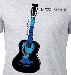 Tartan Apparel Guitar T-Shirt in Gray