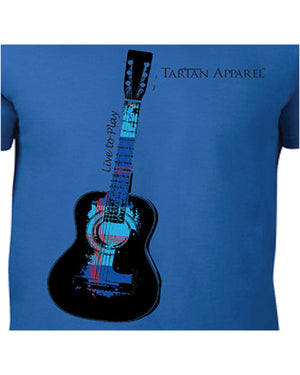 Tartan Apparel Guitar T-Shirt in Blue