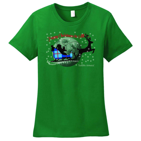 Tartan Apparel Happy Christmas T-Shirt In Green - S / Green - T-Shirt