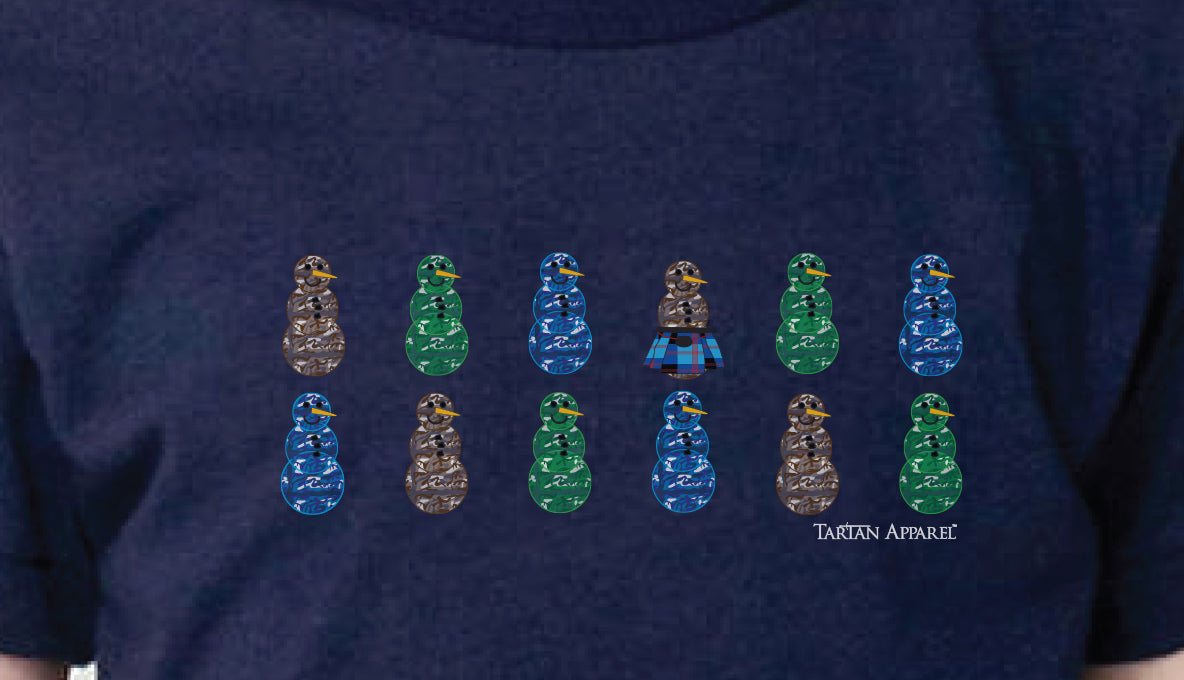 Tartan Apparel Camosnow Kilt KIDS T-Shirt in Navy