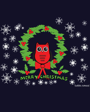 Tartan Apparel Christmas Owl T-Shirt in Navy