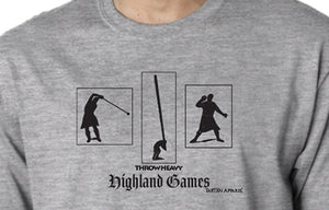 Tartan Apparel Highland Games Throw Heavy T-Shirt in Ash