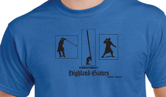 Tartan Apparel Highland Games Throw Heavy T-Shirt in Royal Blue