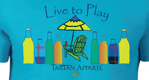 Tartan Apparel Live to Play T-Shirt in Caribbean Blue