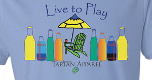 Tartan Apparel Live to Play T-Shirt in Carolina Blue