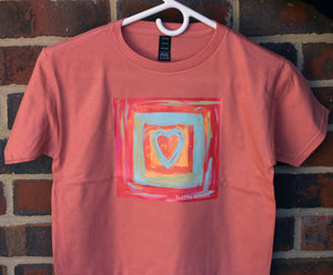 Tartan Apparel Painted Heart YOUTH T-Shirt in Terra Cotta