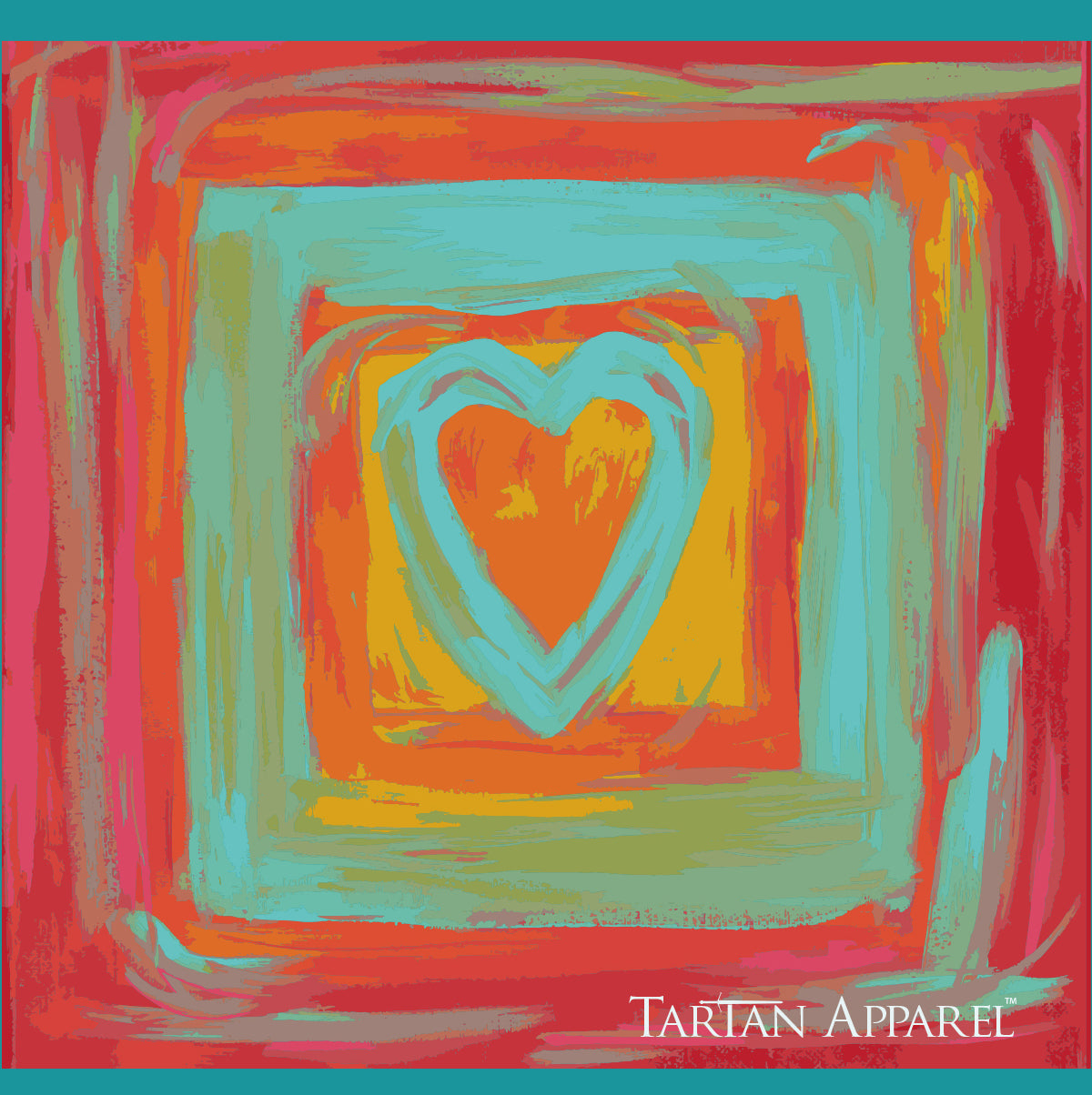 Tartan Apparel Painted Heart T-Shirt in Jade