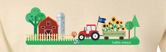 Tartan Apparel T's Tractor Design in Buff (YOUTH SIZES)