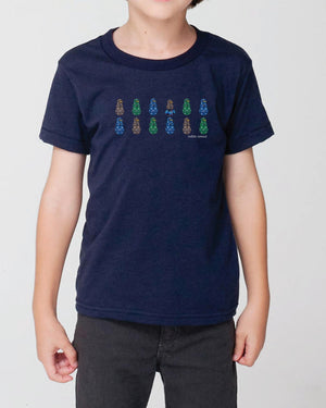 Tartan Apparel Camosnow Kilt Kids T-Shirt In Navy - S / Navy - T-Shirt