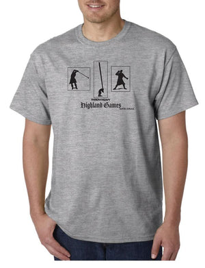 Tartan Apparel Highland Games Throw Heavy T-Shirt In Ash - S / Ash - T-Shirt