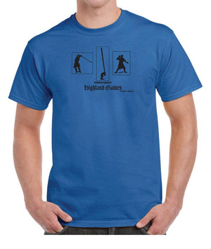 Tartan Apparel Highland Games Throw Heavy T-Shirt In Royal Blue - S / Royal Blue - T-Shirt