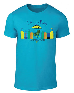 Tartan Apparel Live To Play T-Shirt In Caribbean Blue - S / Caribbean Blue - T-Shirt