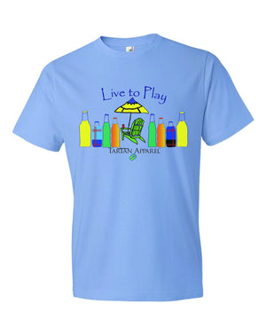 Tartan Apparel Live To Play T-Shirt In Carolina Blue - S / Caroline Blue - T-Shirt