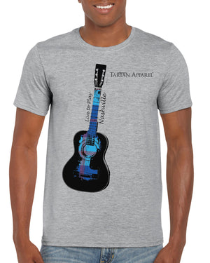 Tartan Apparel Nashville Guitar T-Shirt In Gray - M / Gray - T-Shirt