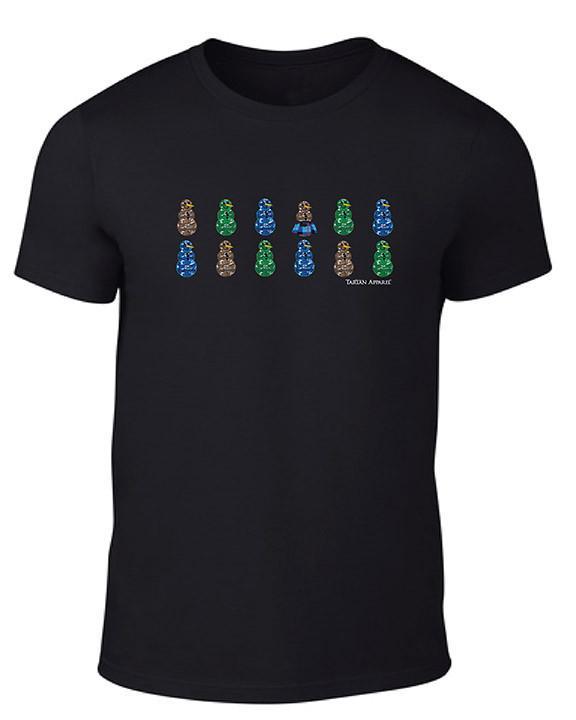 Tartan Apparel Snowmen Kilt T-Shirt In Black - M / Black - T-Shirt