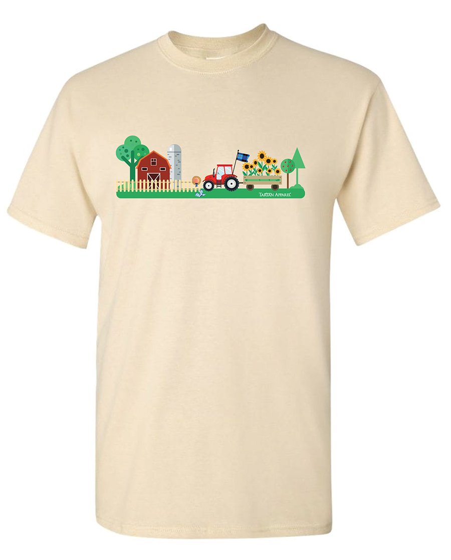 Tartan Apparel Ts Tractor Design In Buff (Youth Sizes) - Xs - T-Shirt